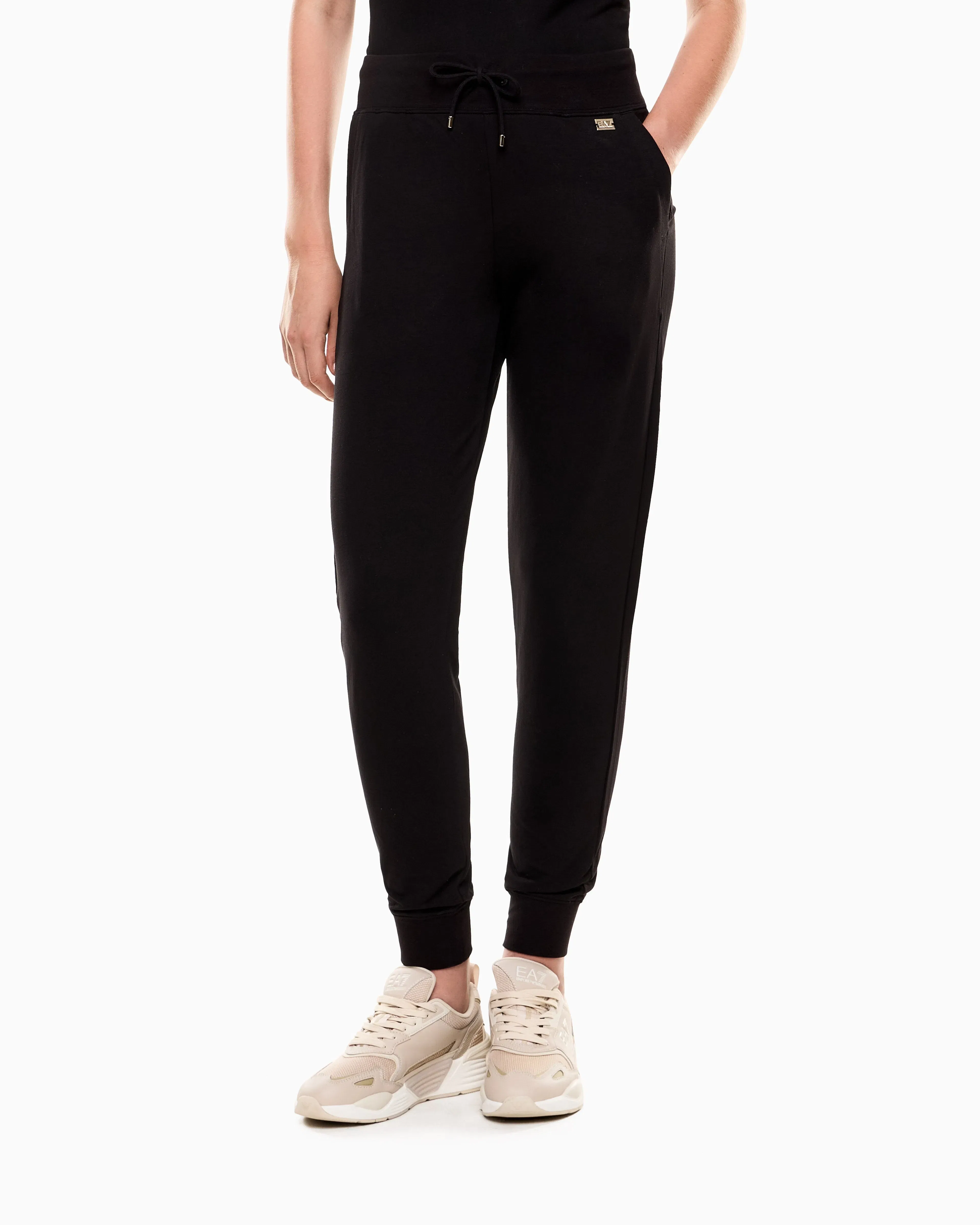 EA7 Cotton stretch joggers with an elastic waist Core Lady