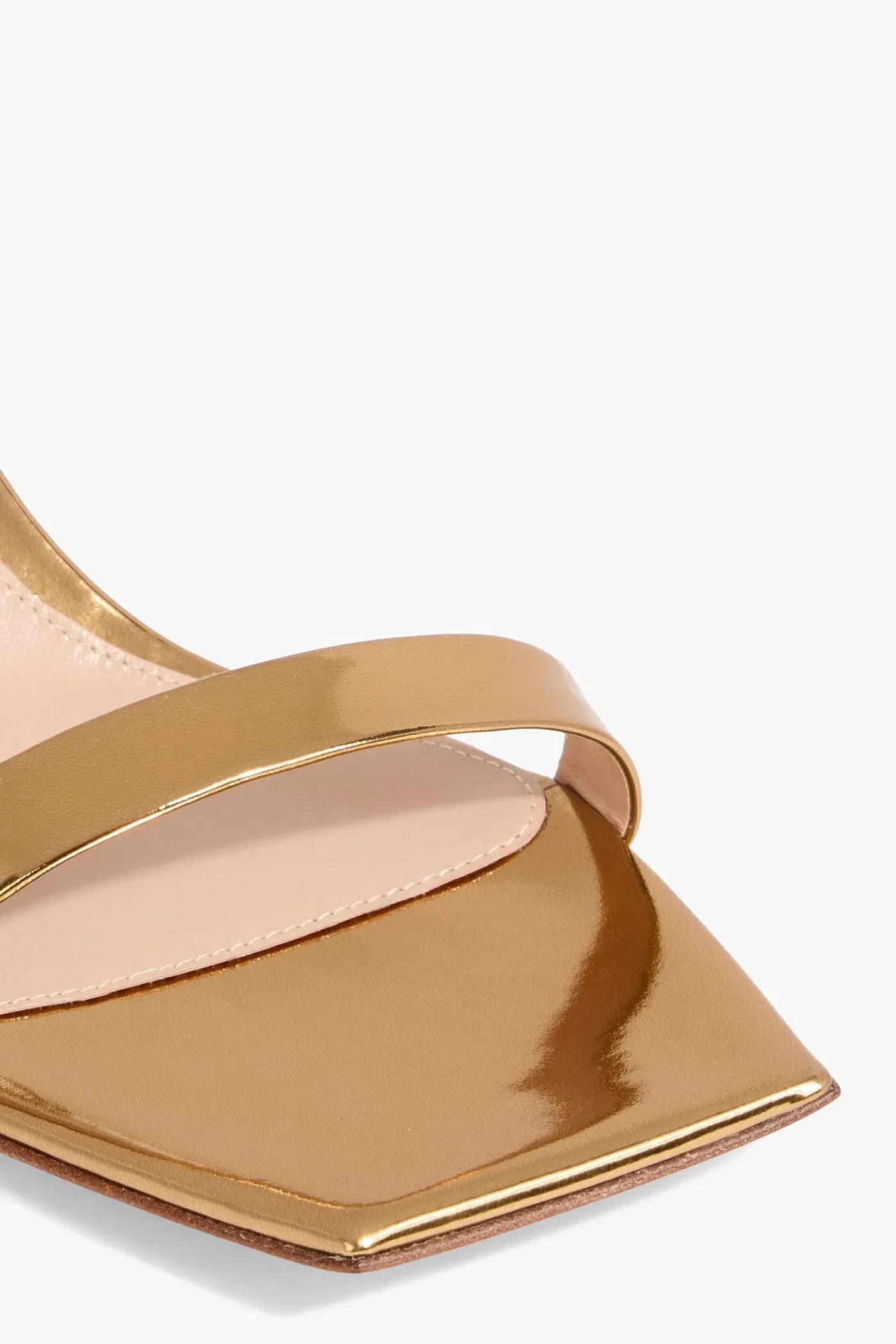 Gianvito Rossi Ribbon 55 Mirrored-Leather Slingback Sandals Gold Women's
