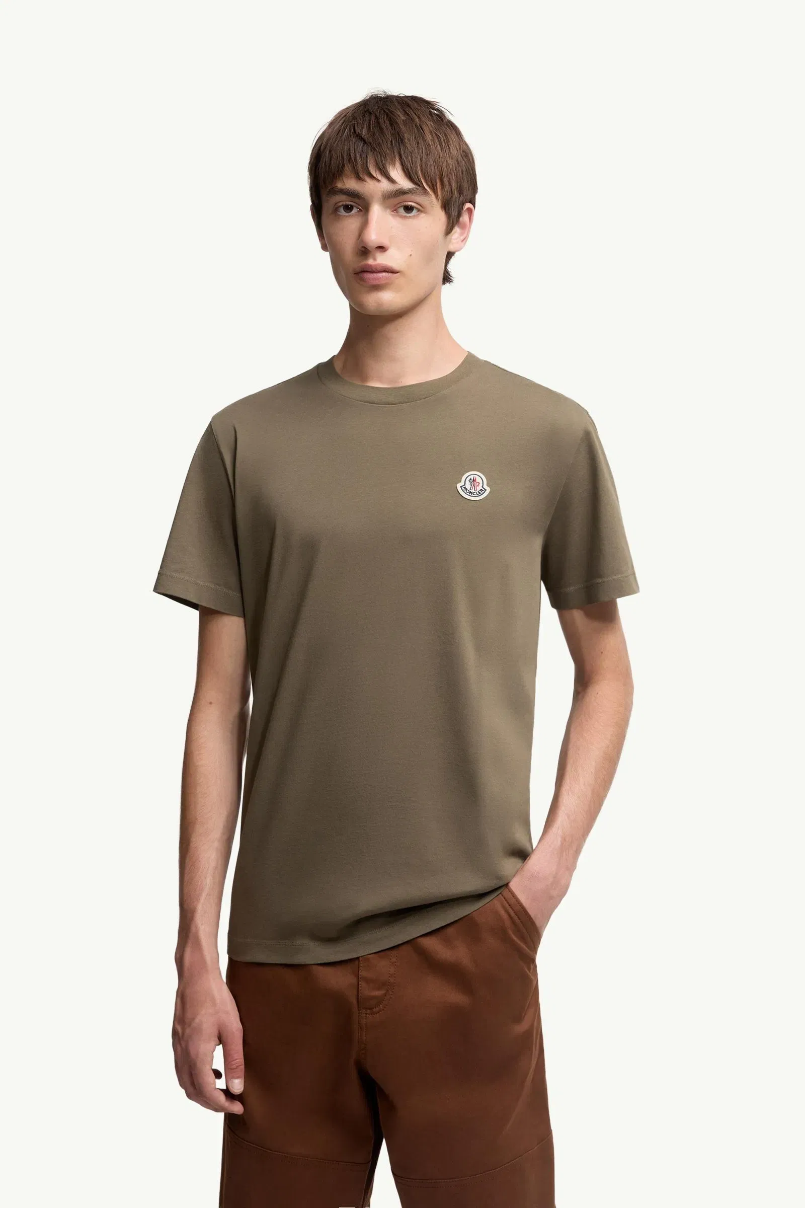 Moncler Logo Patch Cotton T-Shirt (Pack Of Three) Black & White & Olive Green Black & White & Olive Green