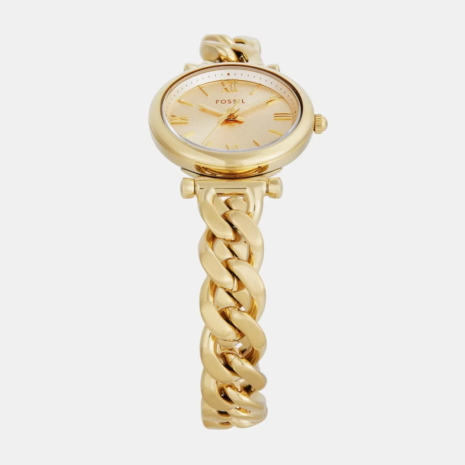 Fossil Carlie Women Quartz Gold Dial Analog Stainless Steel Watch Es5387Set