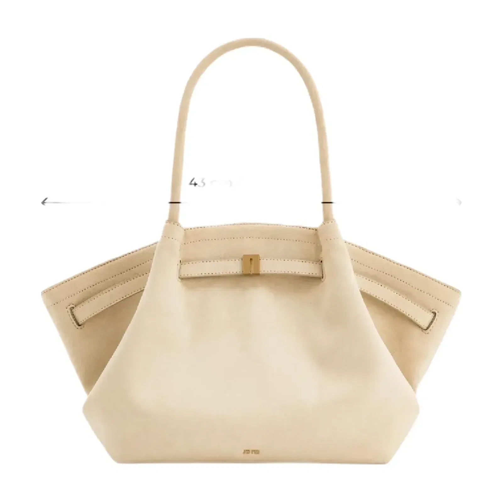 Hana Medium Faux Suede Tote Bag - Off White