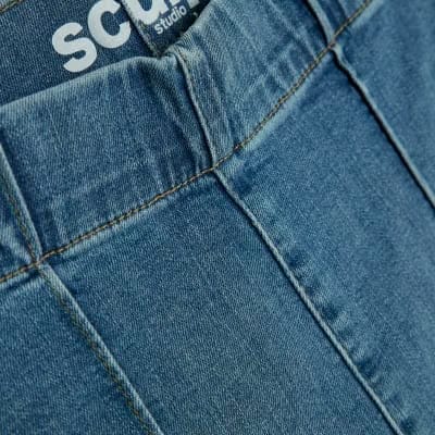 Blue Pull-On Elasticated Sculpt Flared Jeans