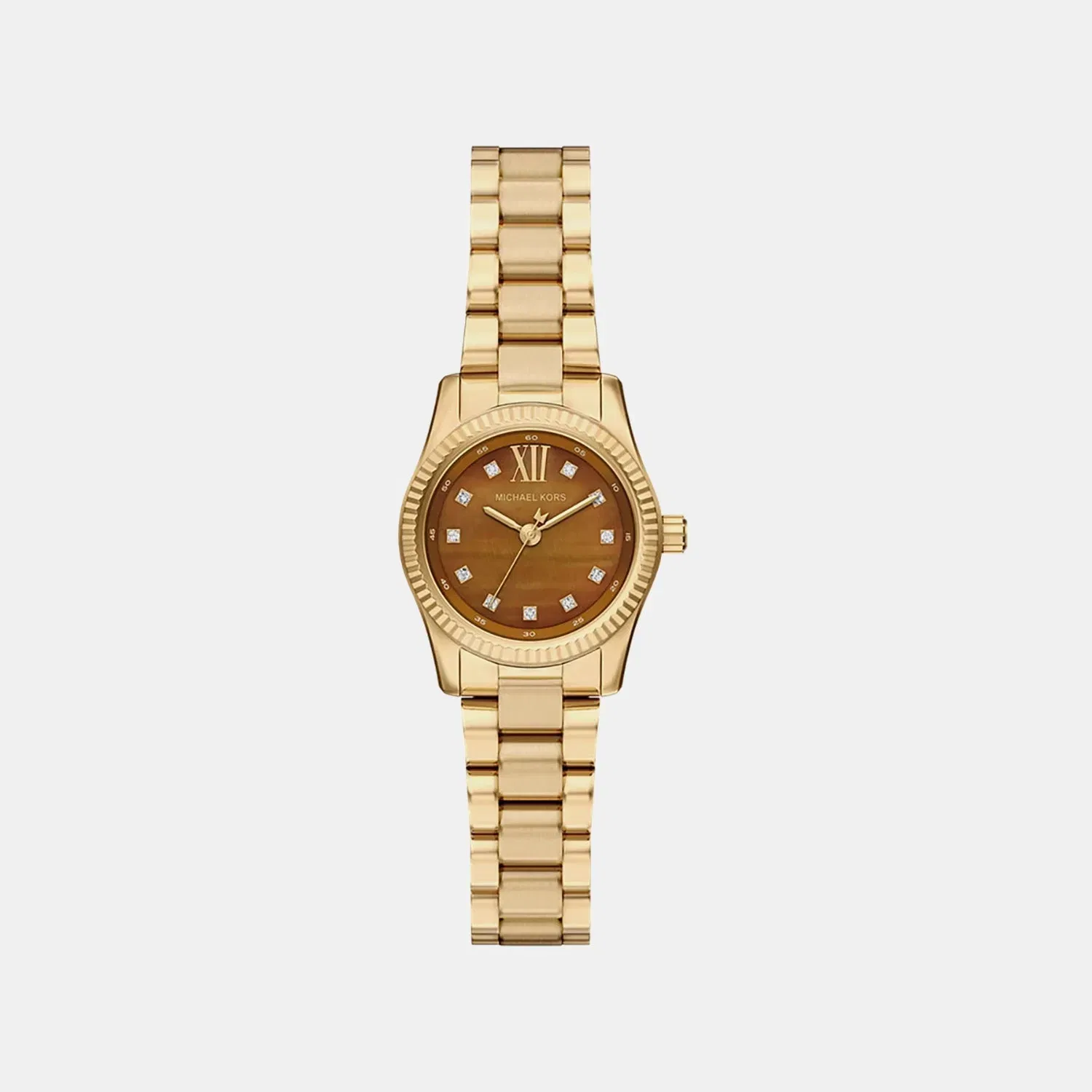 Michael Kors Lexington Women Quartz Brown Dial Analog Stainless Steel Watch Mk7578