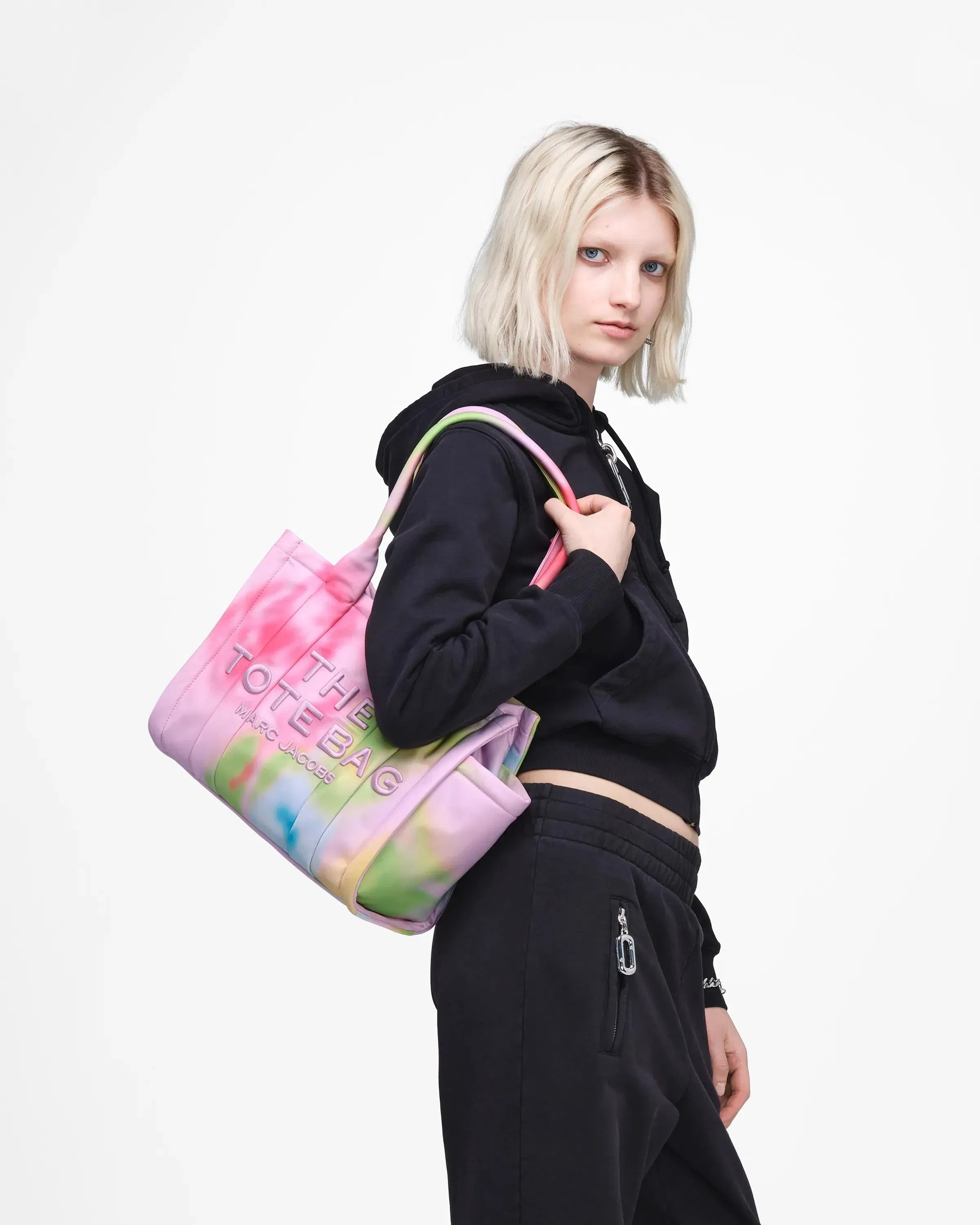 The Blurred Floral Medium Puffy Nylon Tote Bag