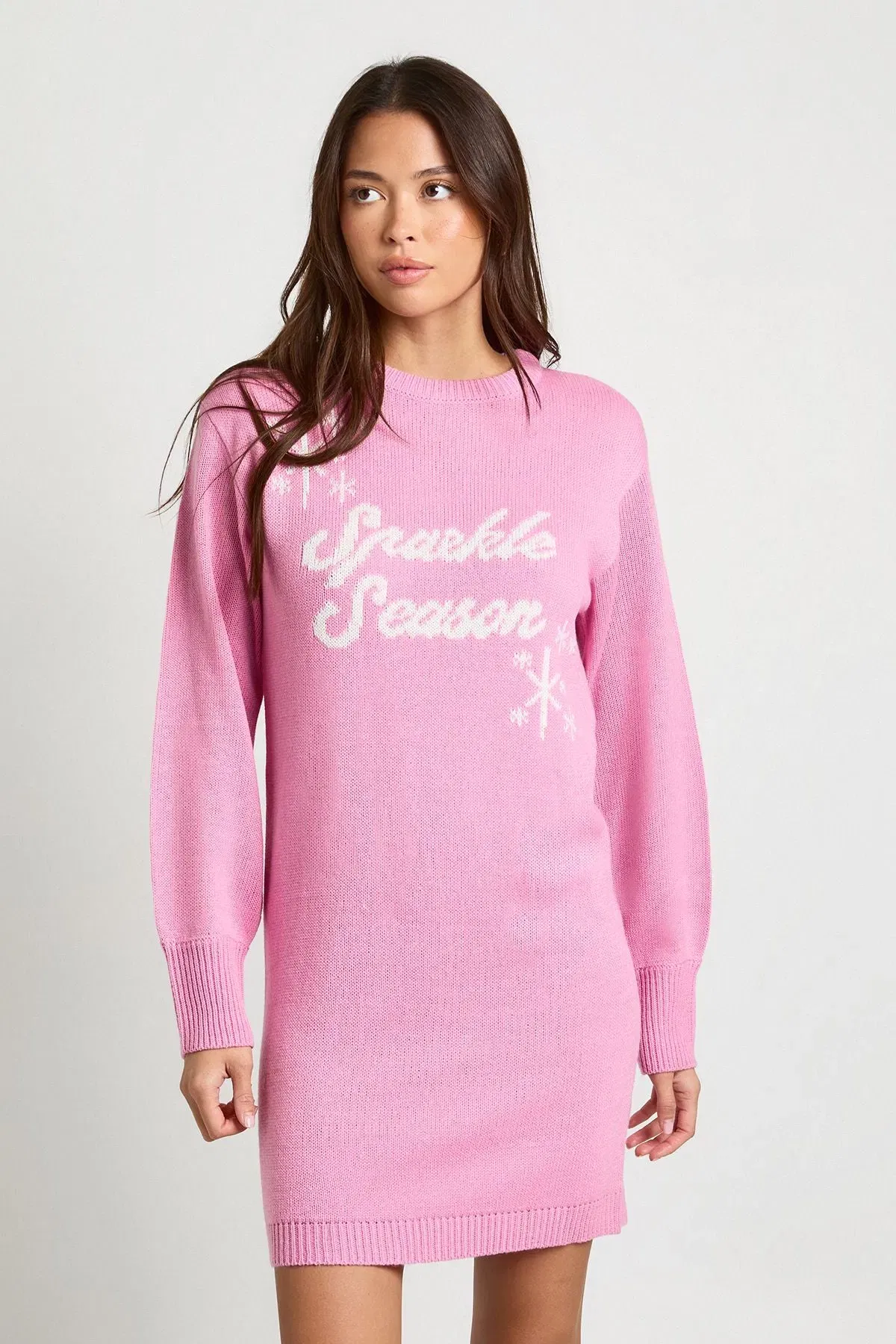 Sparkle Season Christmas Jumper Mini Dress