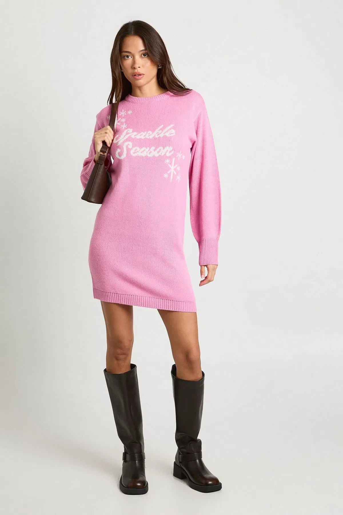 Sparkle Season Christmas Jumper Mini Dress