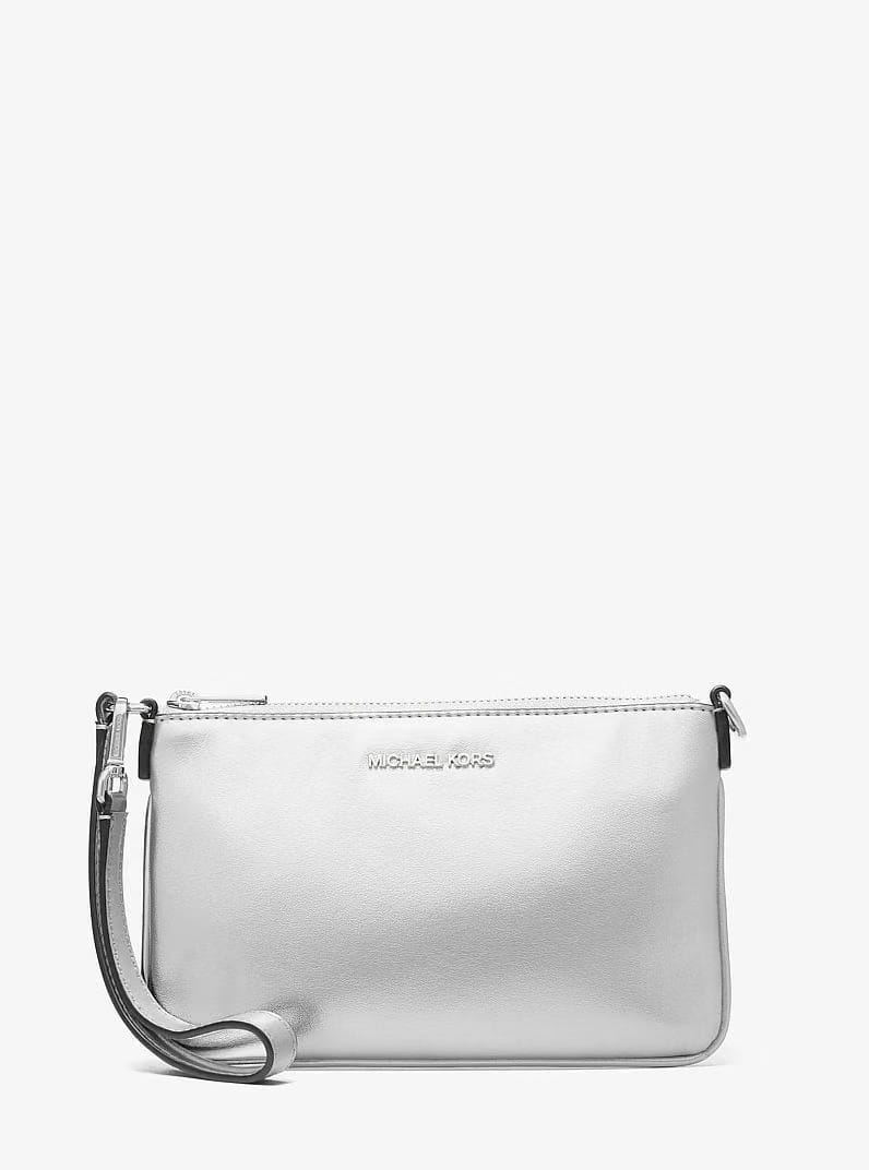 Michael Kors Jet Set Small Metallic Wristlet Silver
