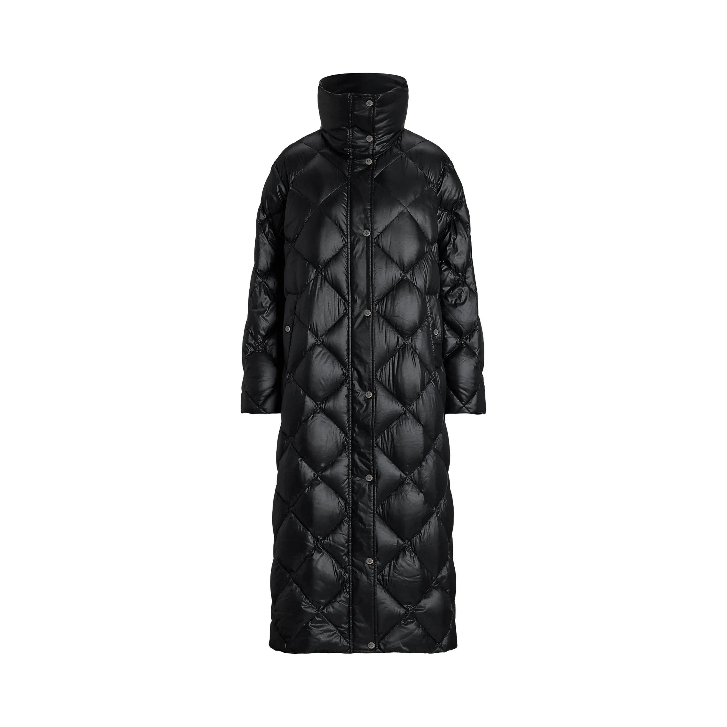 Duck Down Funnel Neck Long Puffer Jacket