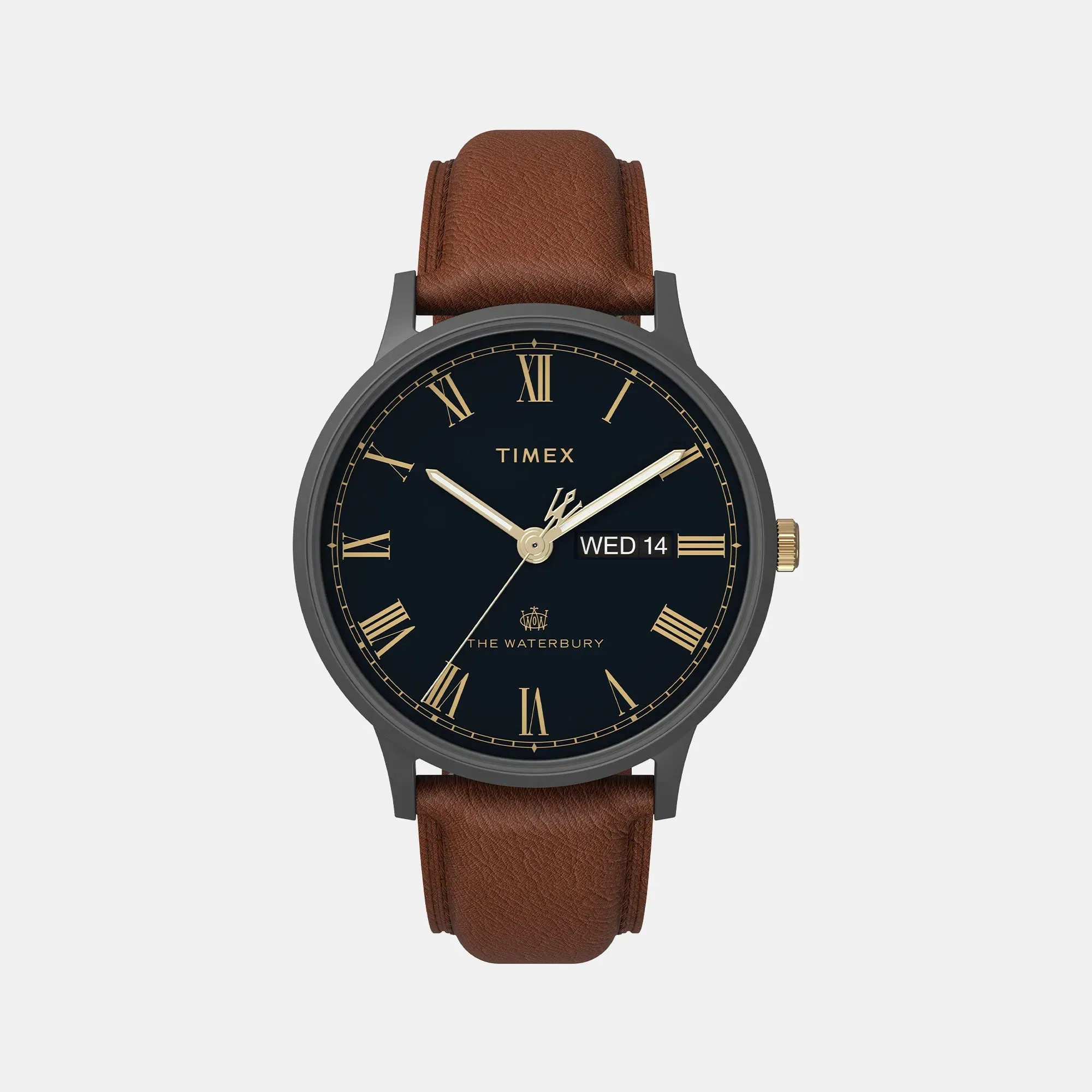 Timex Waterbury Men Quartz Blue Dial Analog Leather Watch Tw2U88500Uj