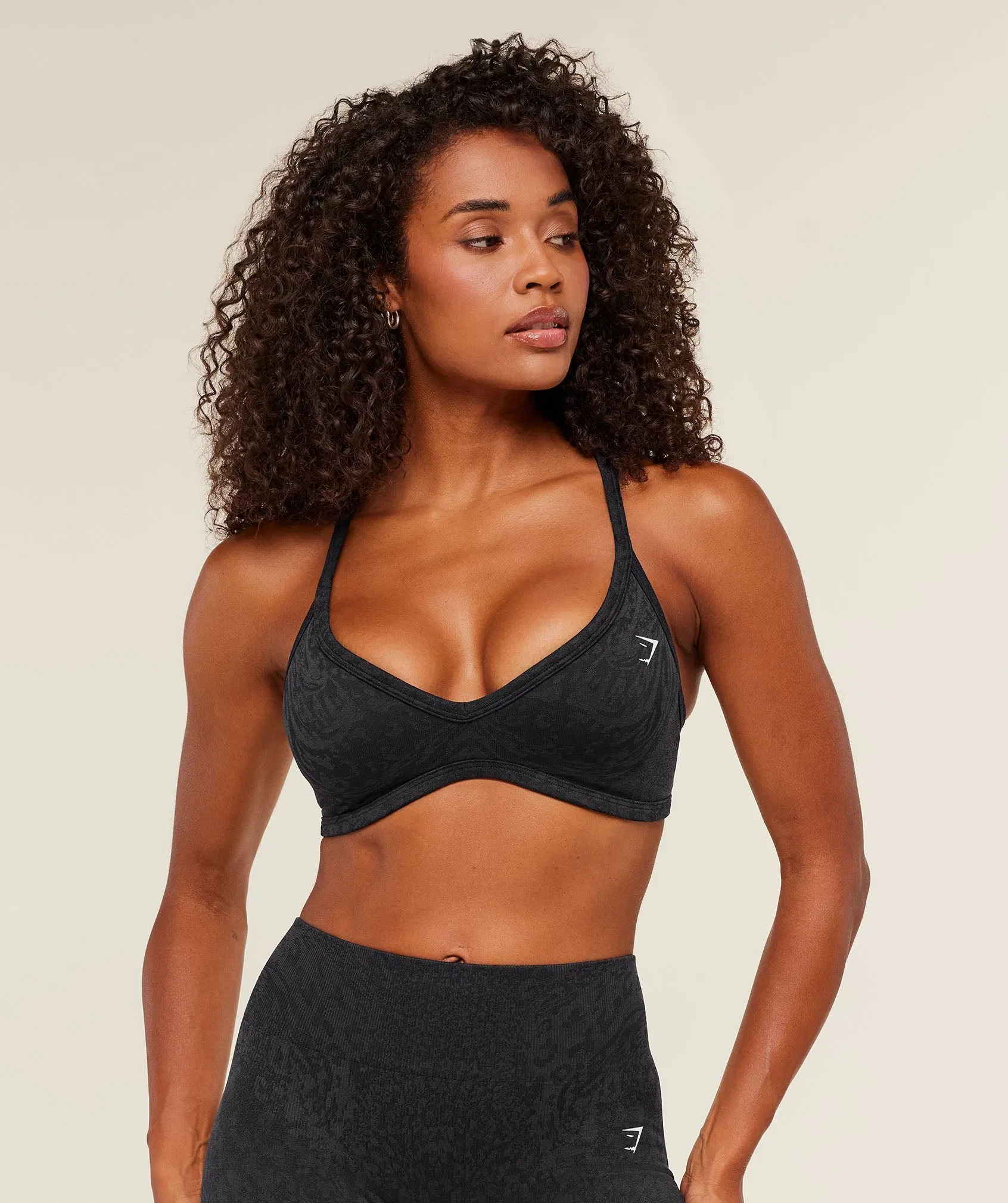 Gymshark Adapt Animal X Whitney Sports Bra - Black / Asphalt Grey