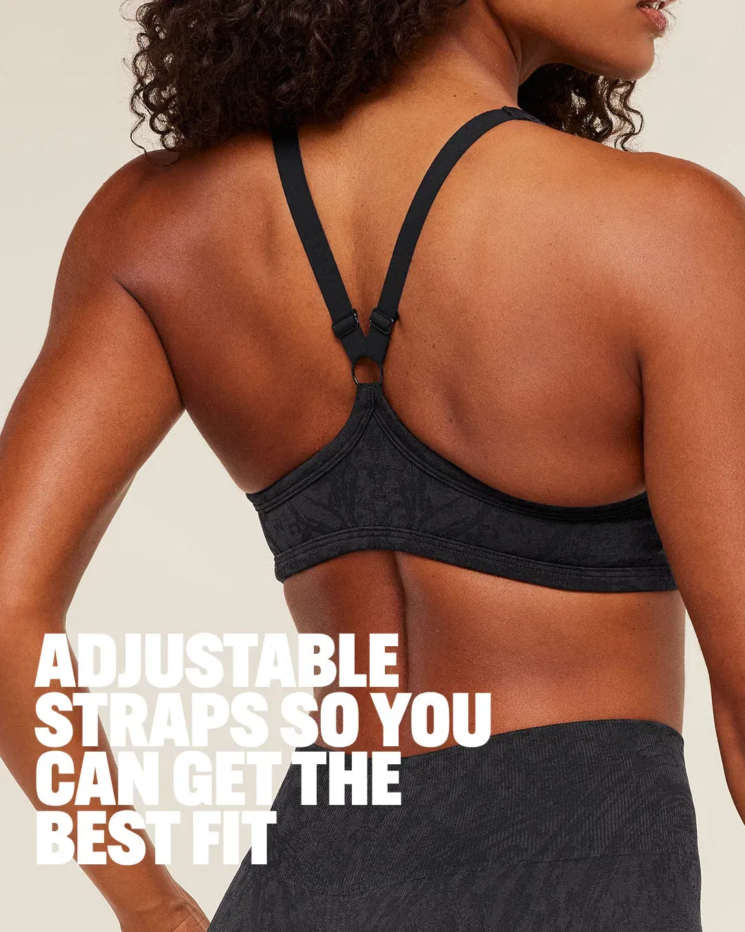 Gymshark Adapt Animal X Whitney Sports Bra - Black / Asphalt Grey