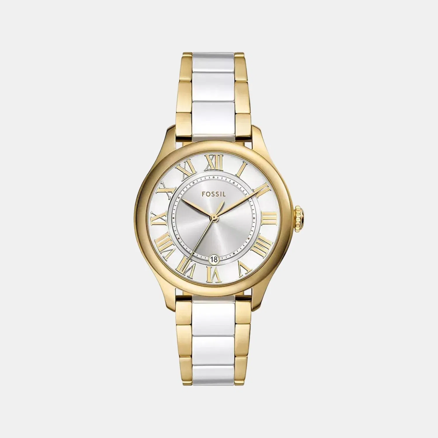 Fossil Gilmore Women Quartz White Dial Analog Ceramic Watch Ce1131