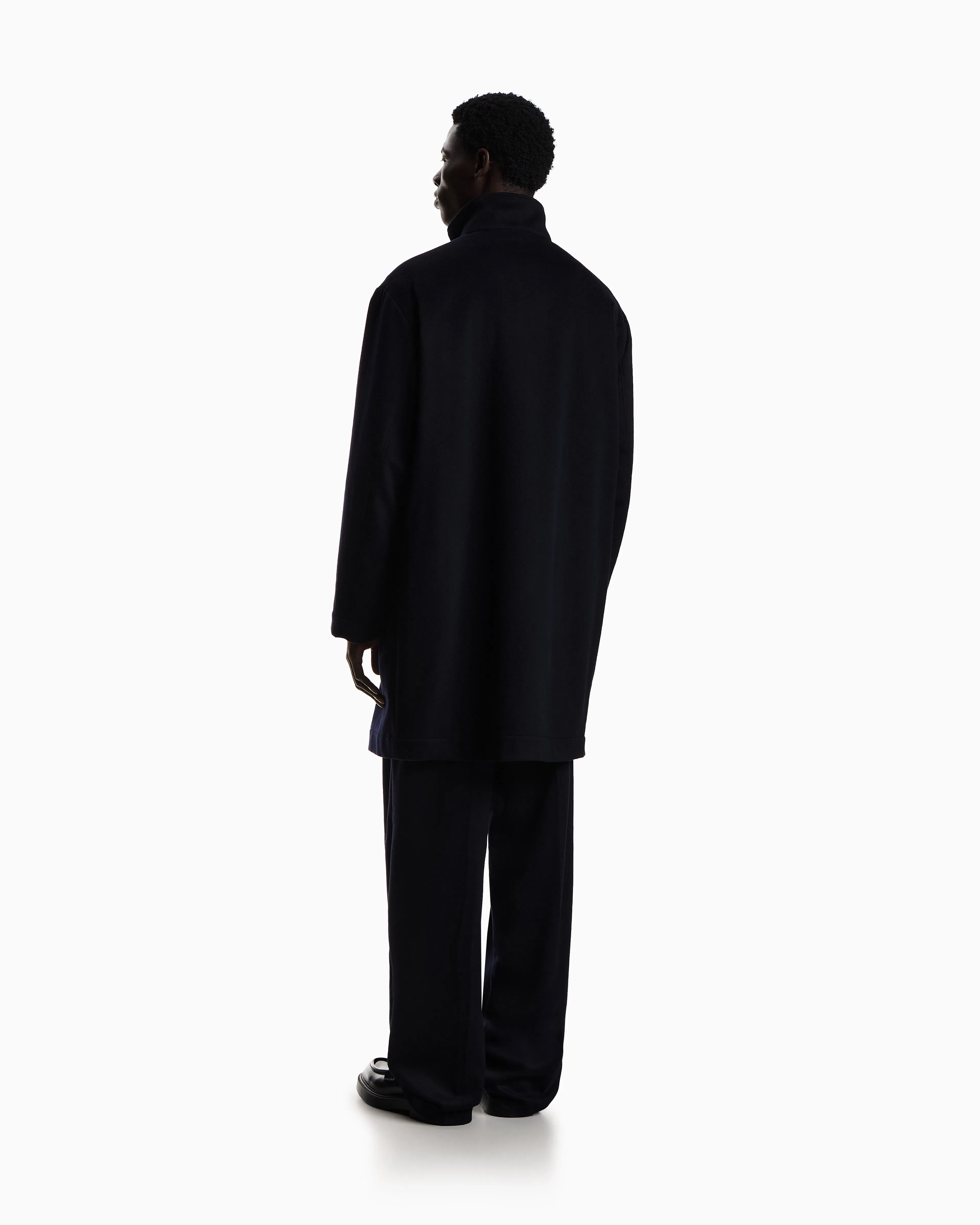 Emporio Armani 2-in-1 full-zip coat in pure combed cashmere
