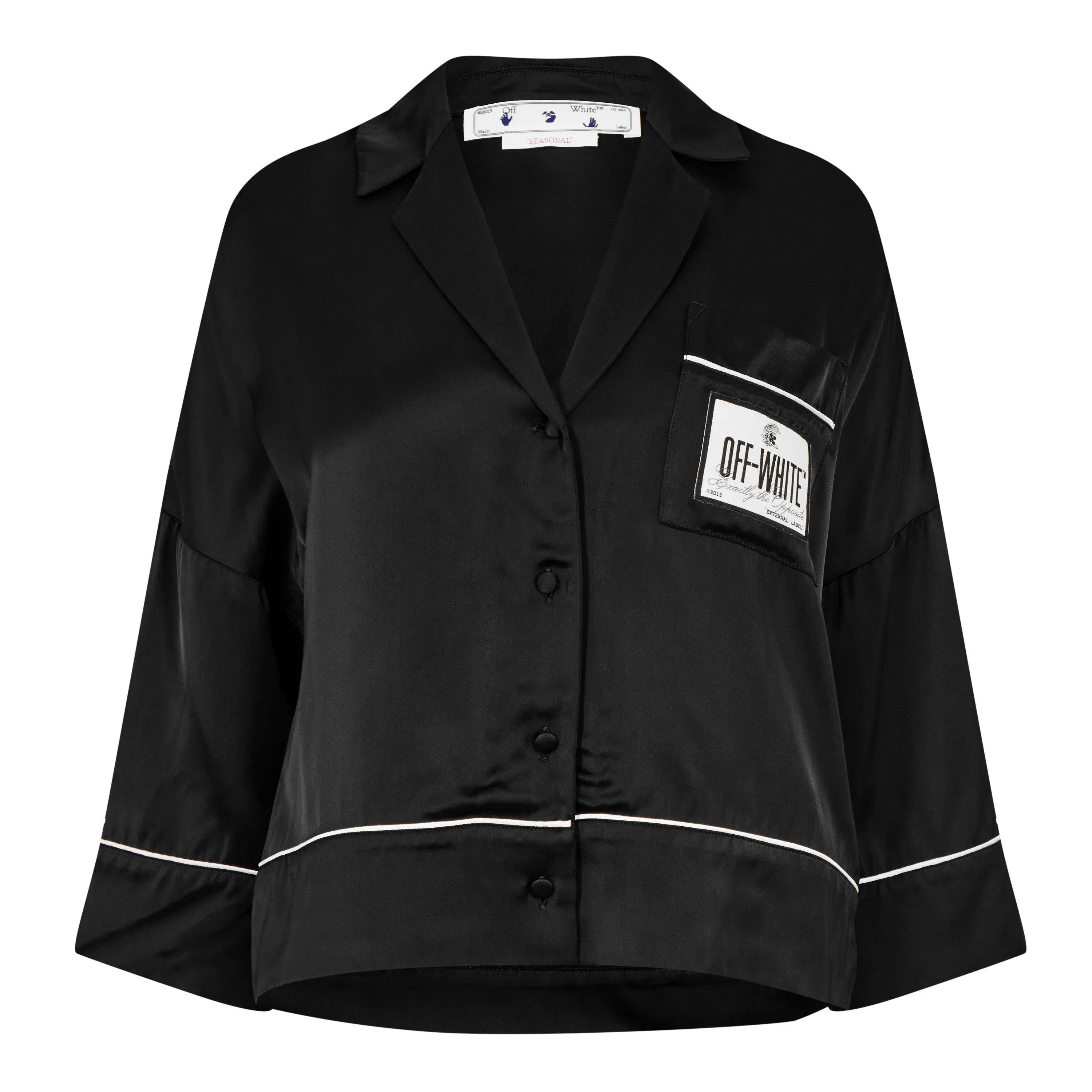 Satin Pyjama Crop Shirt