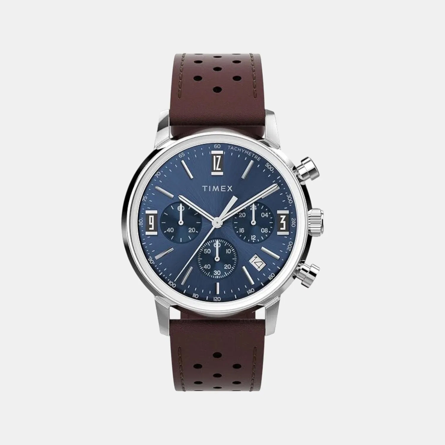 Timex Men Quartz Blue Dial Analog Leather Watch Tw2W10200Uj
