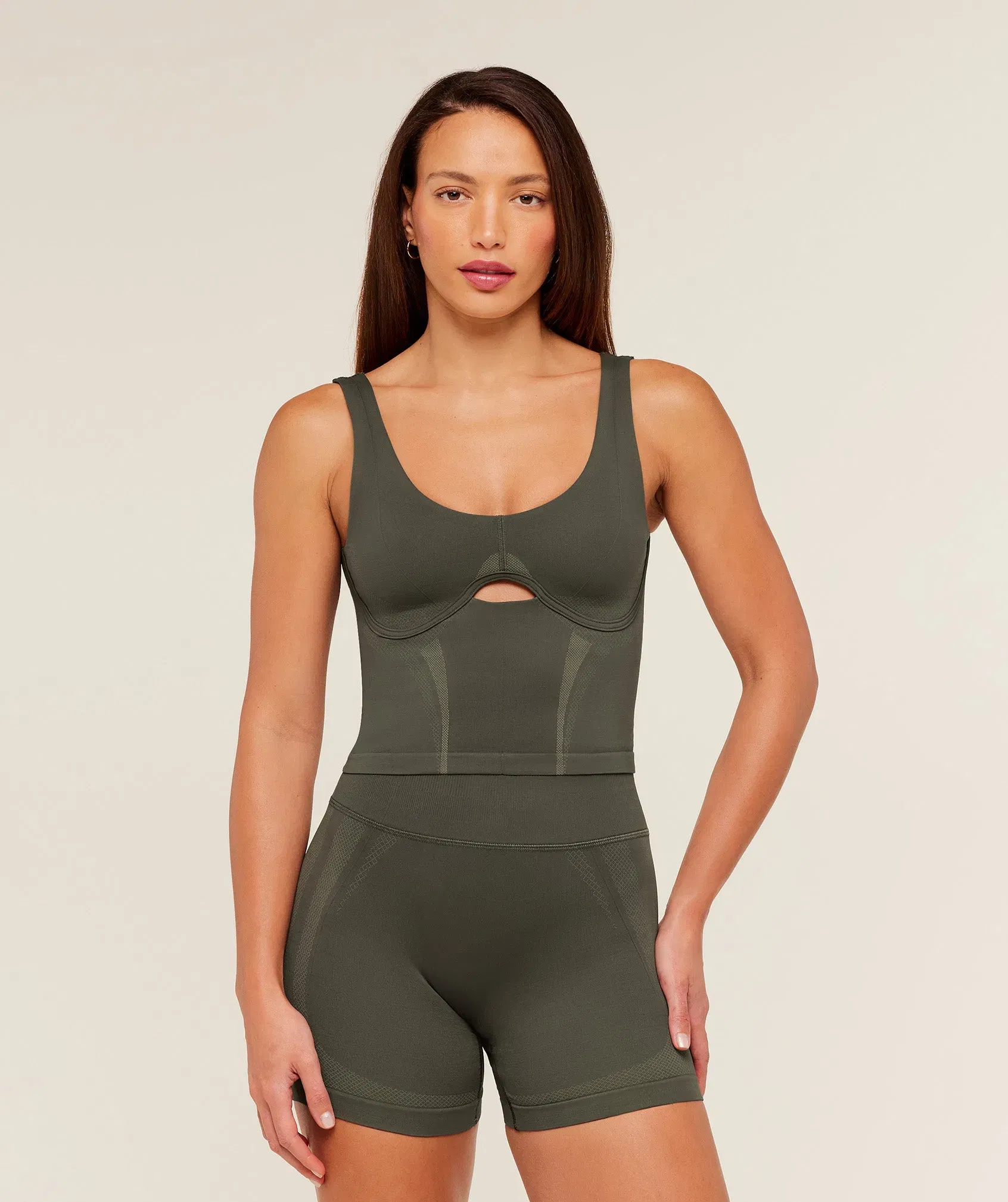 Gymshark Weekend Seamless Tank Top -  Strength Green /  Grounded Green