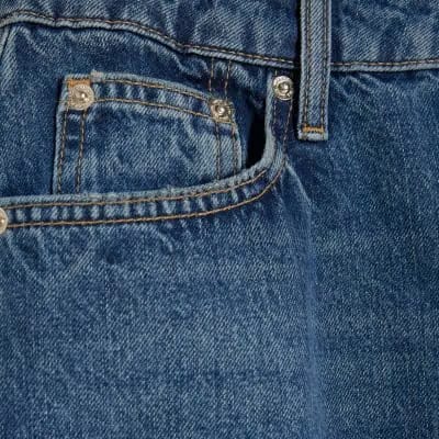 Blue Denim Midi Skirt