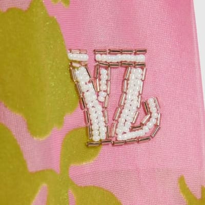 Pink Year Zero Floral Tie Front Cover Up