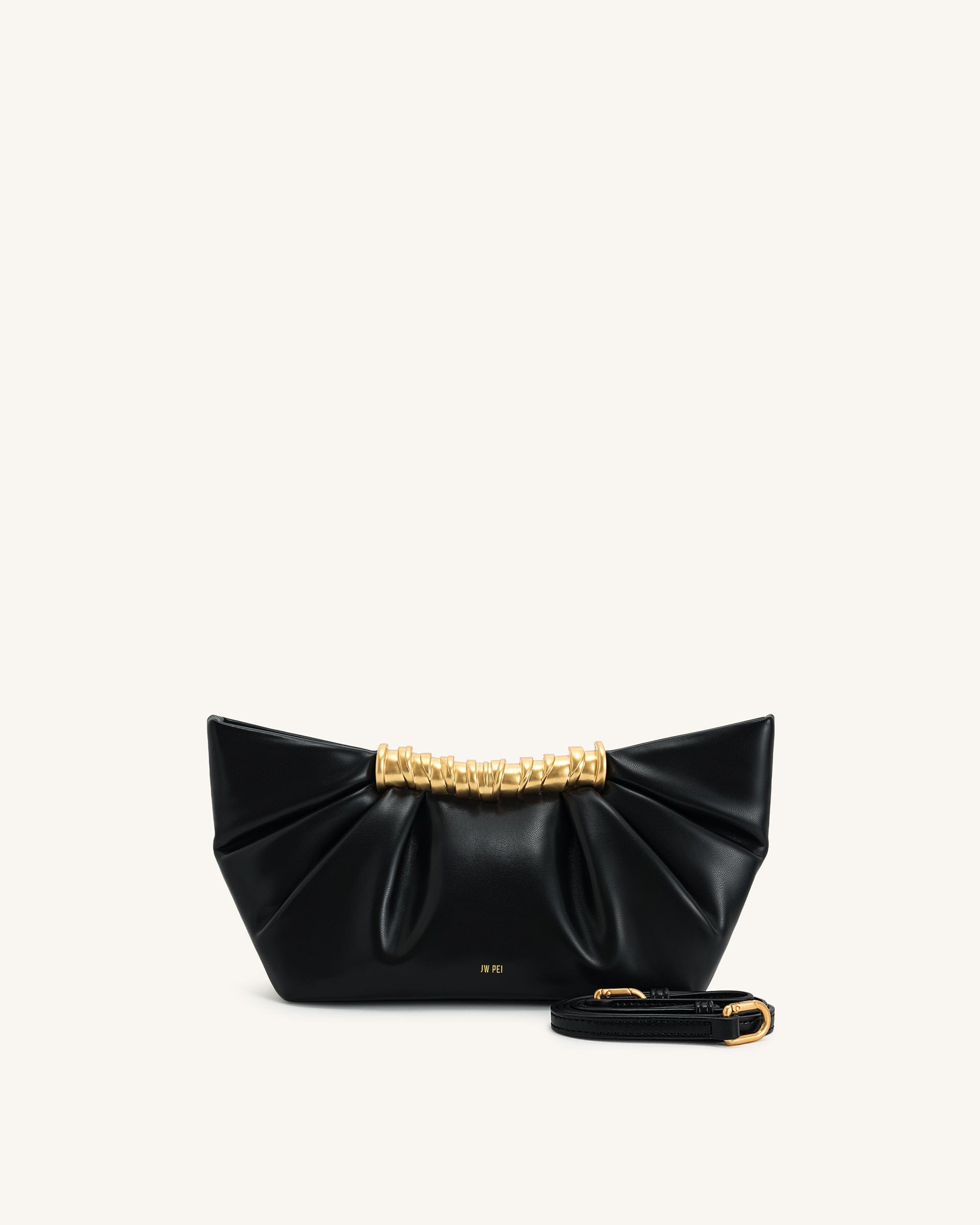 Leia Pleated Clutch - White