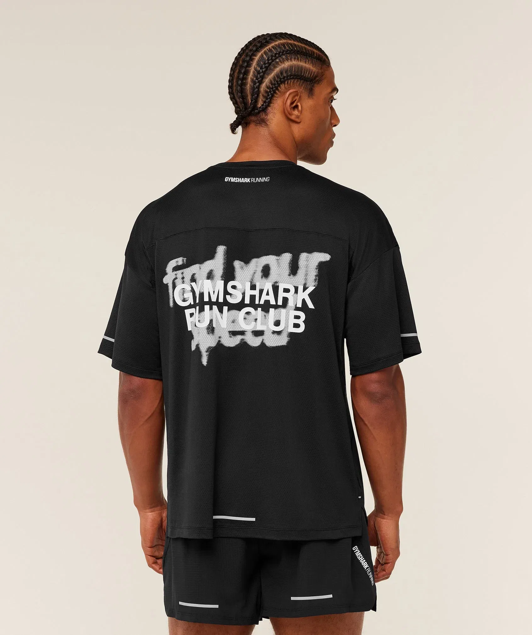 Gymshark Running Graphic T-Shirt - GS Black