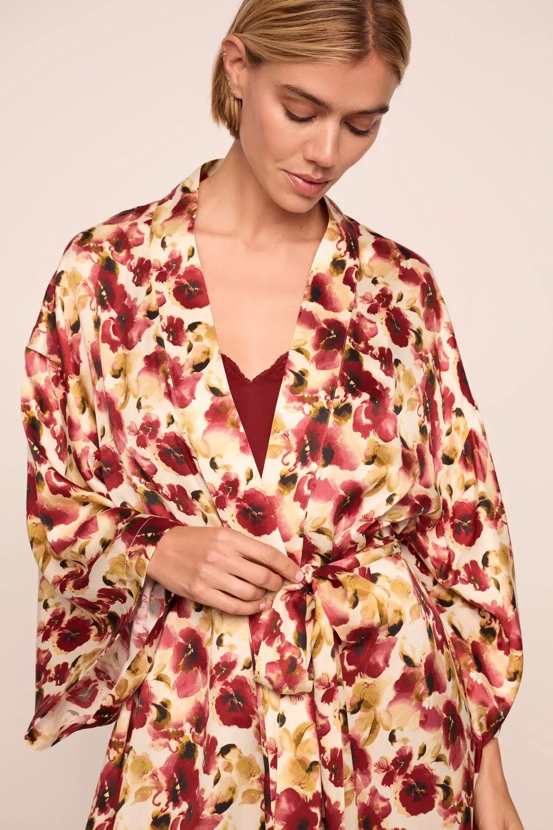 Eberjey x Lily Aldridge - Inez Washable Silk Printed Robe