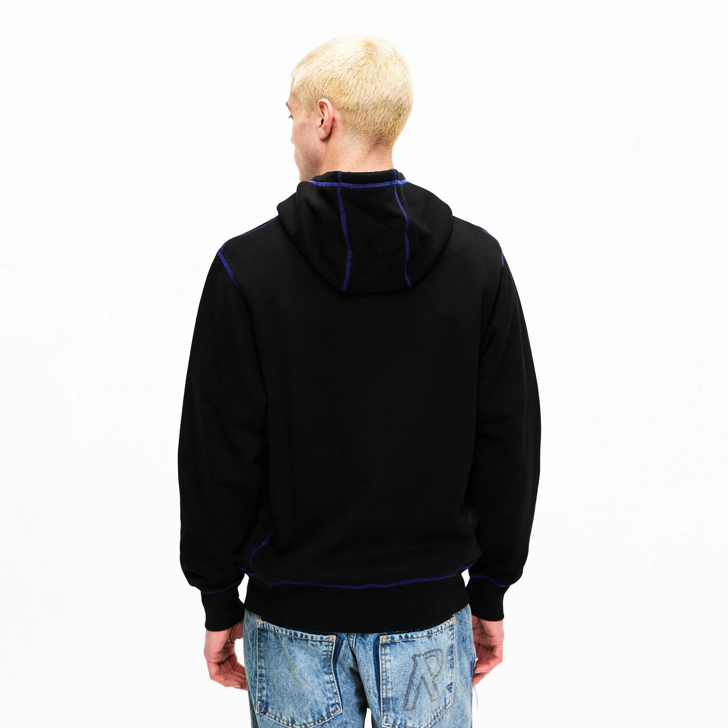 Contrast Hood Pull Over Hoodie