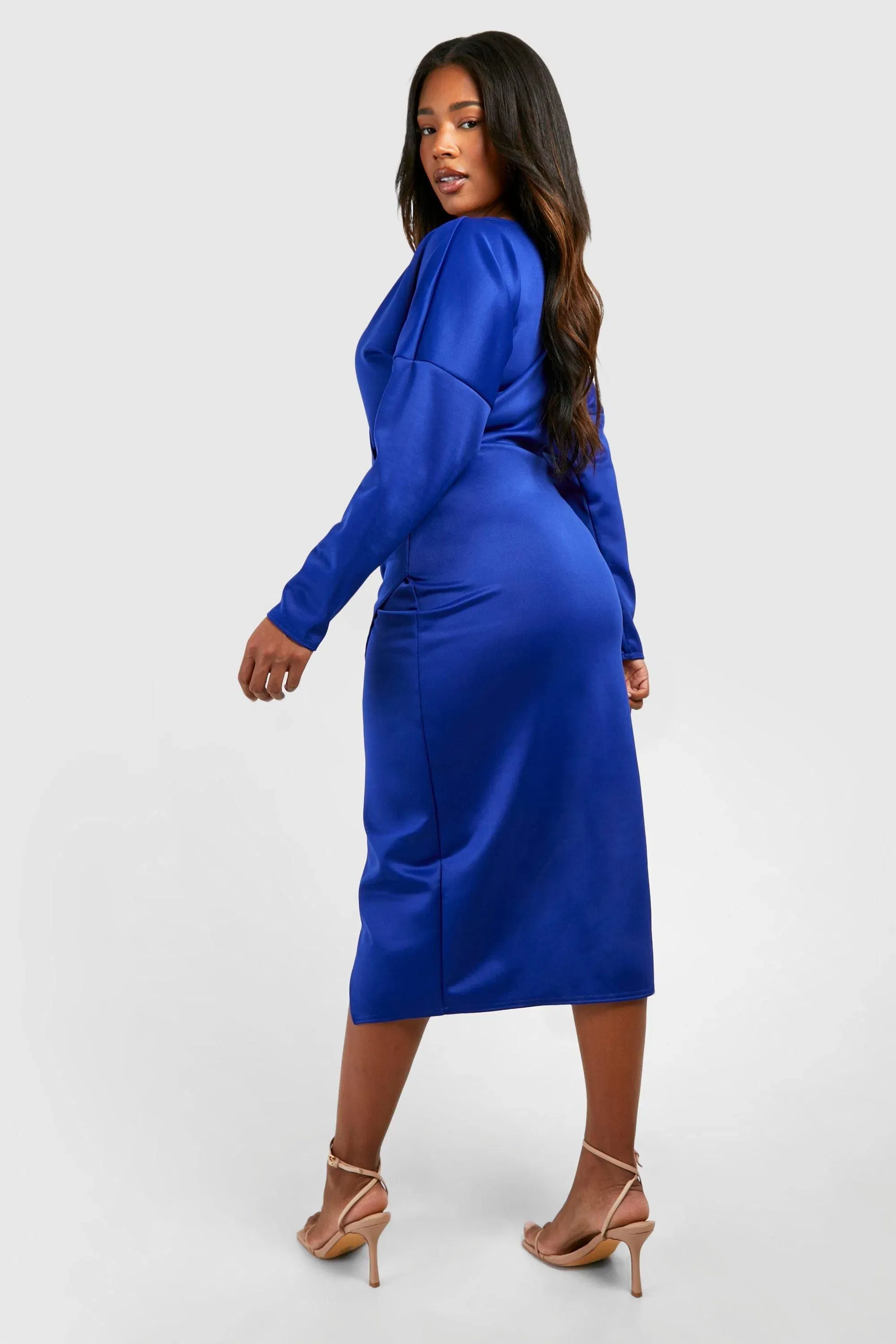Plus Scuba Wrap Midaxi Dress