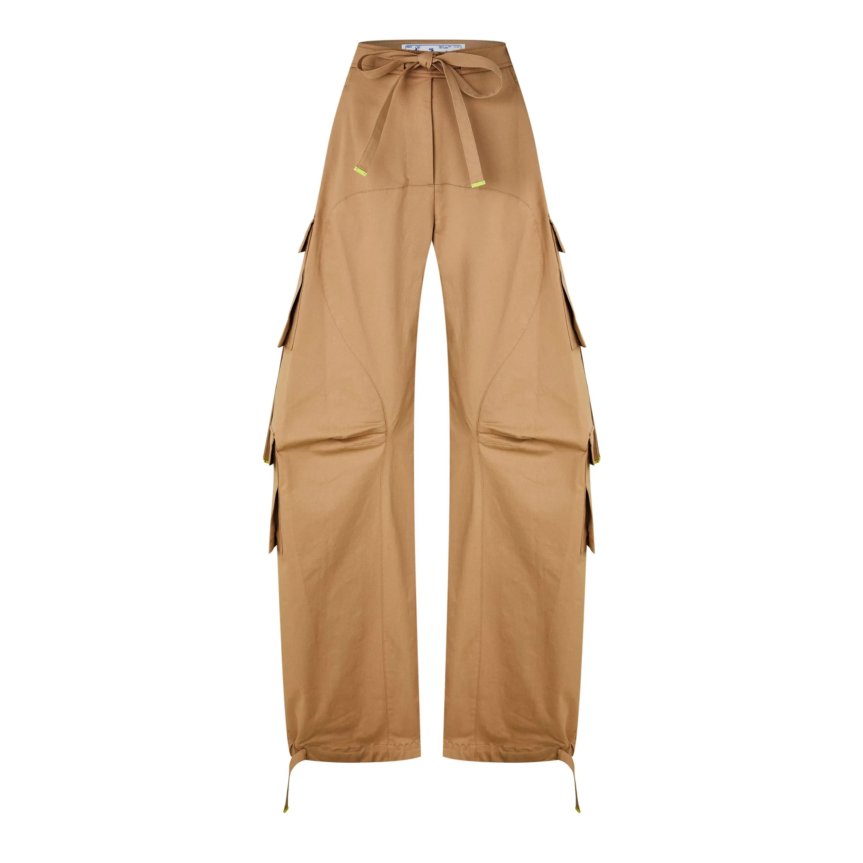 Full Length Mid Rise Gabardine Cargo Trousers