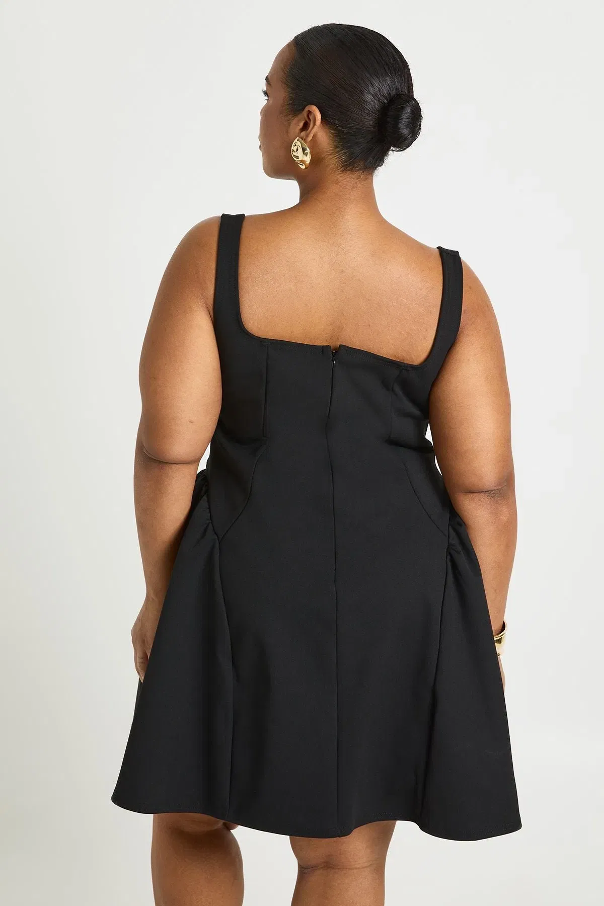 Plus Strappy Square Neck Skater Dress