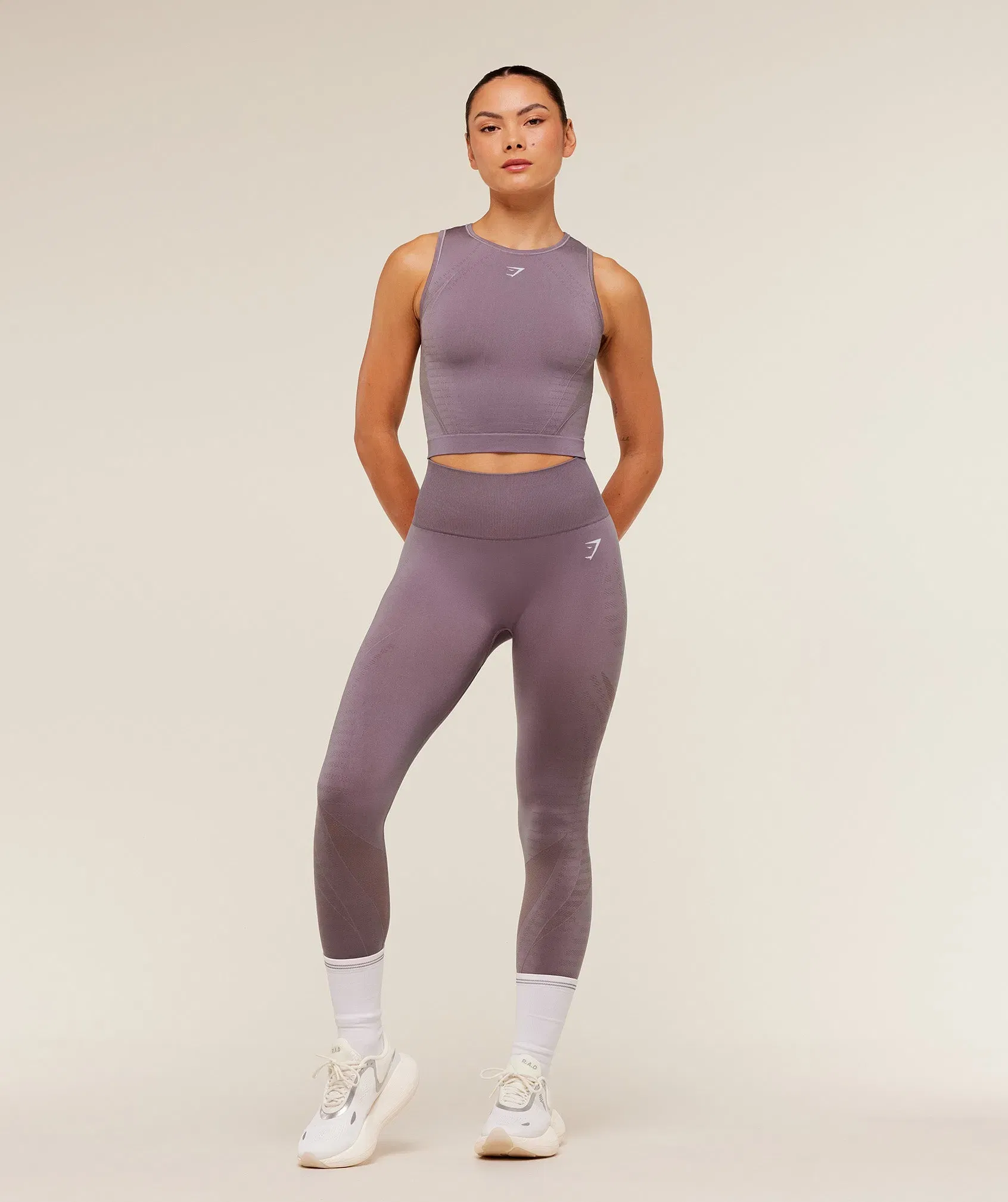 Gymshark Running Seamless Leggings - Dusk Purple/Walnut Mauve