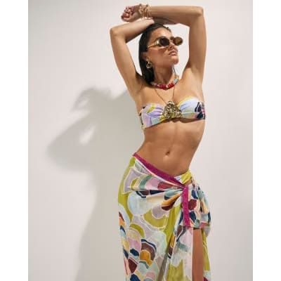 Yellow Floral Print Sarong