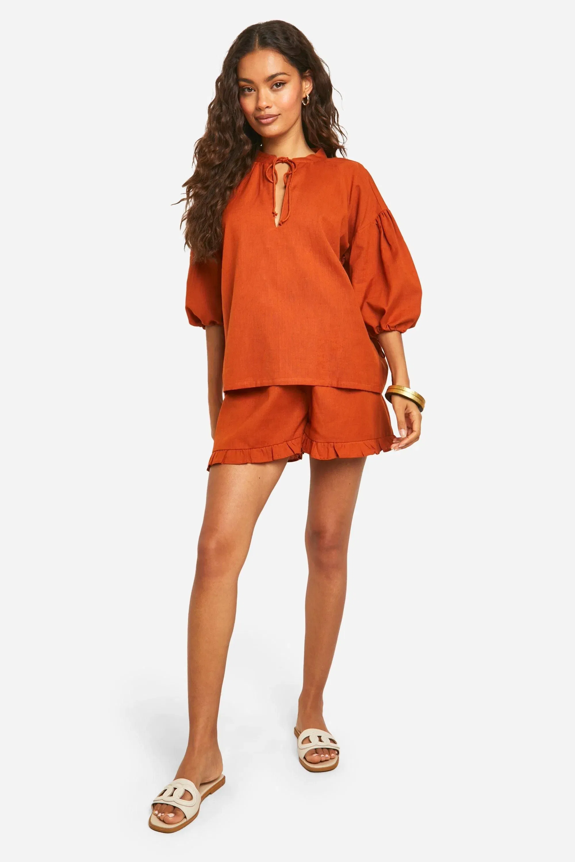 Frill Hem Detail Shorts