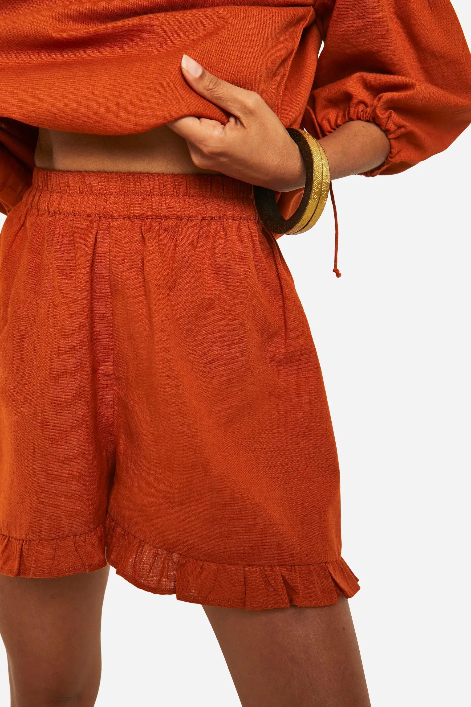 Frill Hem Detail Shorts