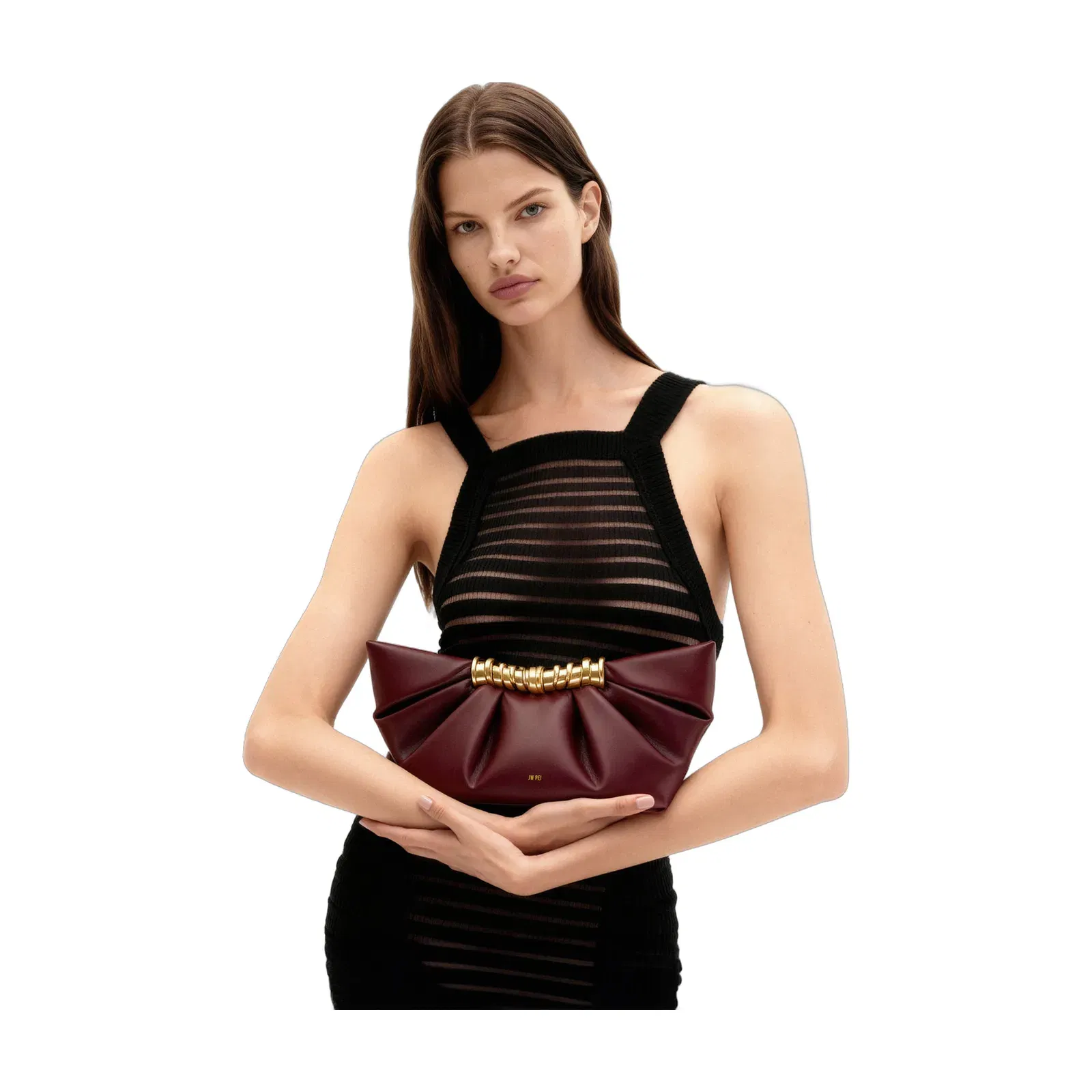 Leia Pleated Clutch - Black