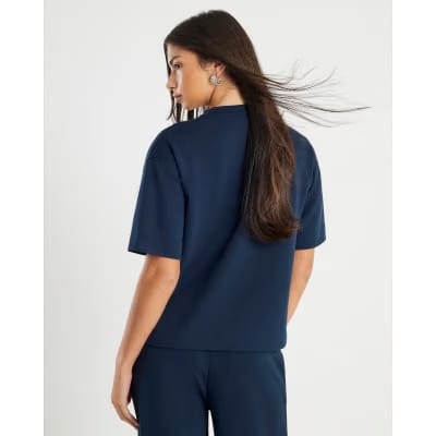 Navy Premium Short Sleeve Boxy Fit T-shirt