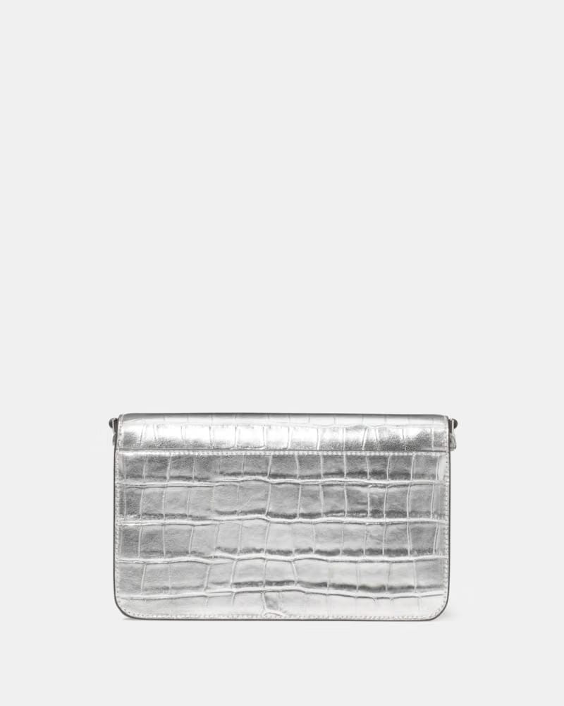Madison Croc Embossed Willow Mini Flap Crossbody