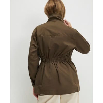 Khaki Utility Funnel Jacket