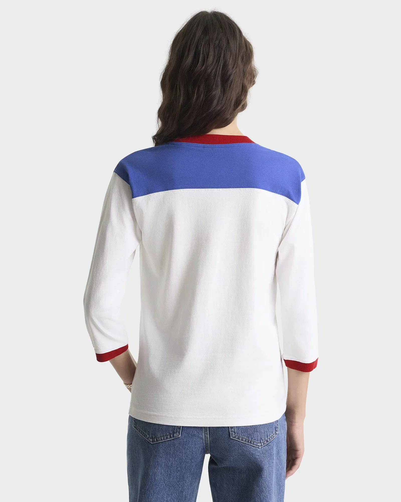 Wellness 94 Long Football T-Shirt - White/Ruby/Team Blue
