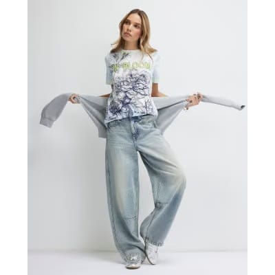 Blue Short Sleeve In Bloom T-shirt