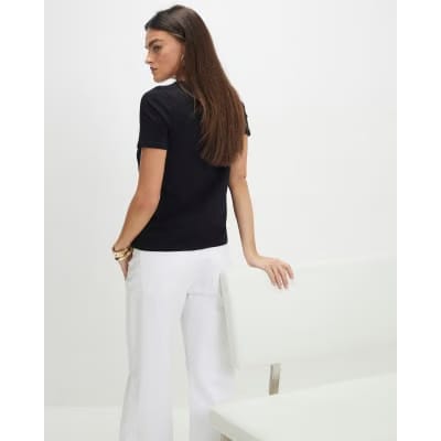 Black Short Sleeve Via Manzoni T-shirt