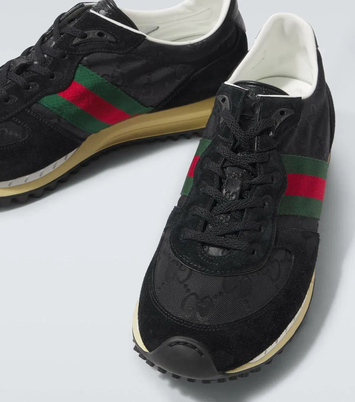 Gucci Re-Motion Web Stripe suede-trimmed sneakers