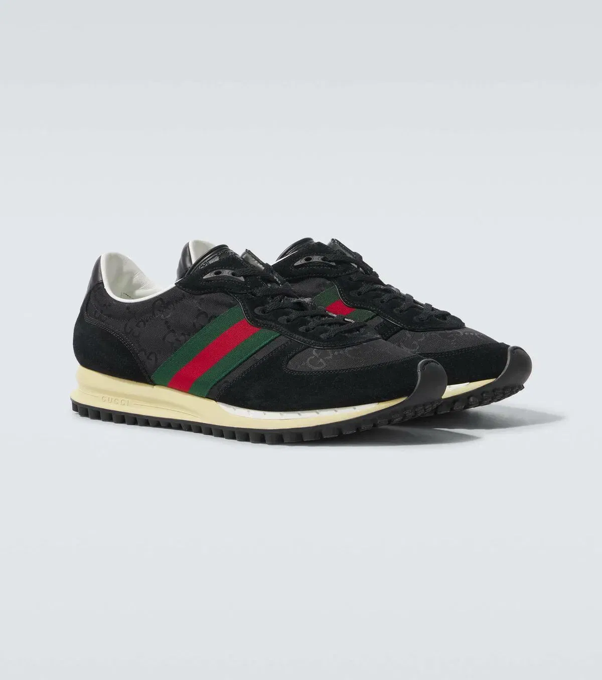 Gucci Re-Motion Web Stripe suede-trimmed sneakers
