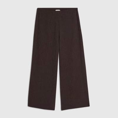 Petite Brown Pull On Textured Culottes