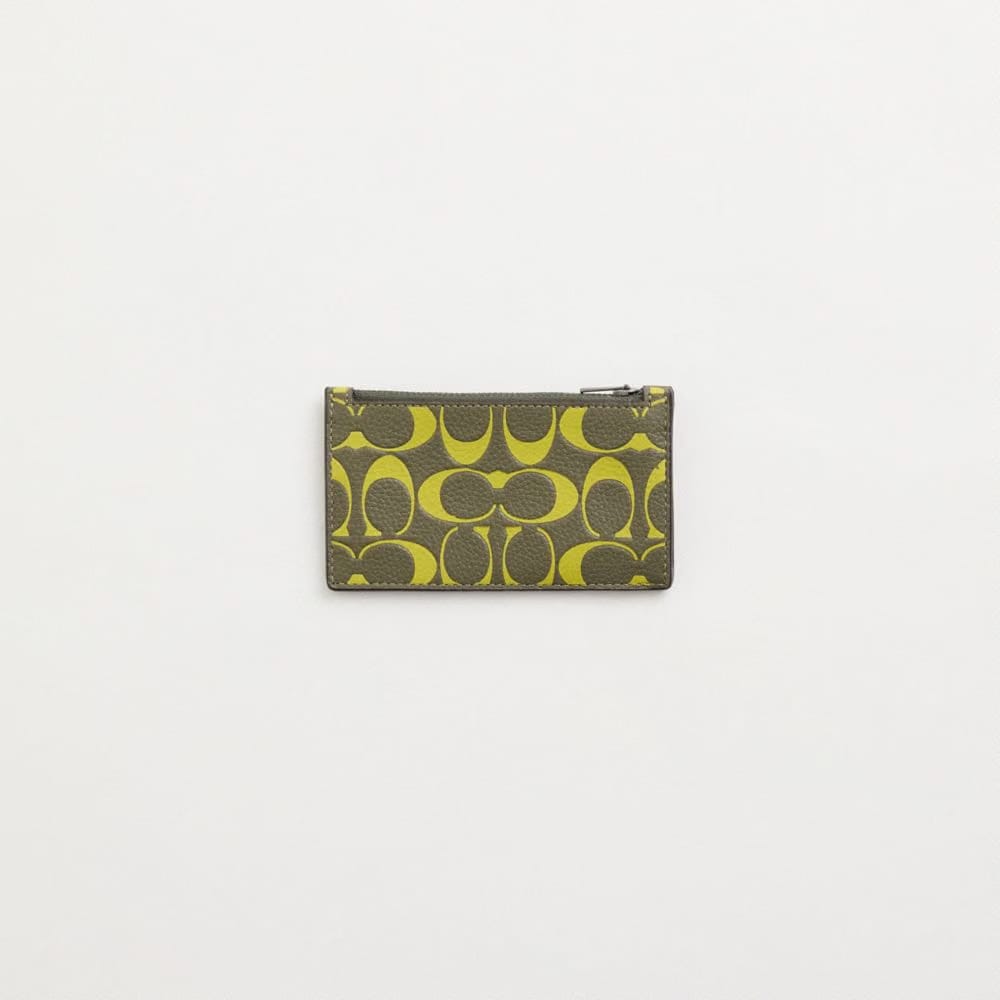 Restored Zip Card Case In Signature Leather