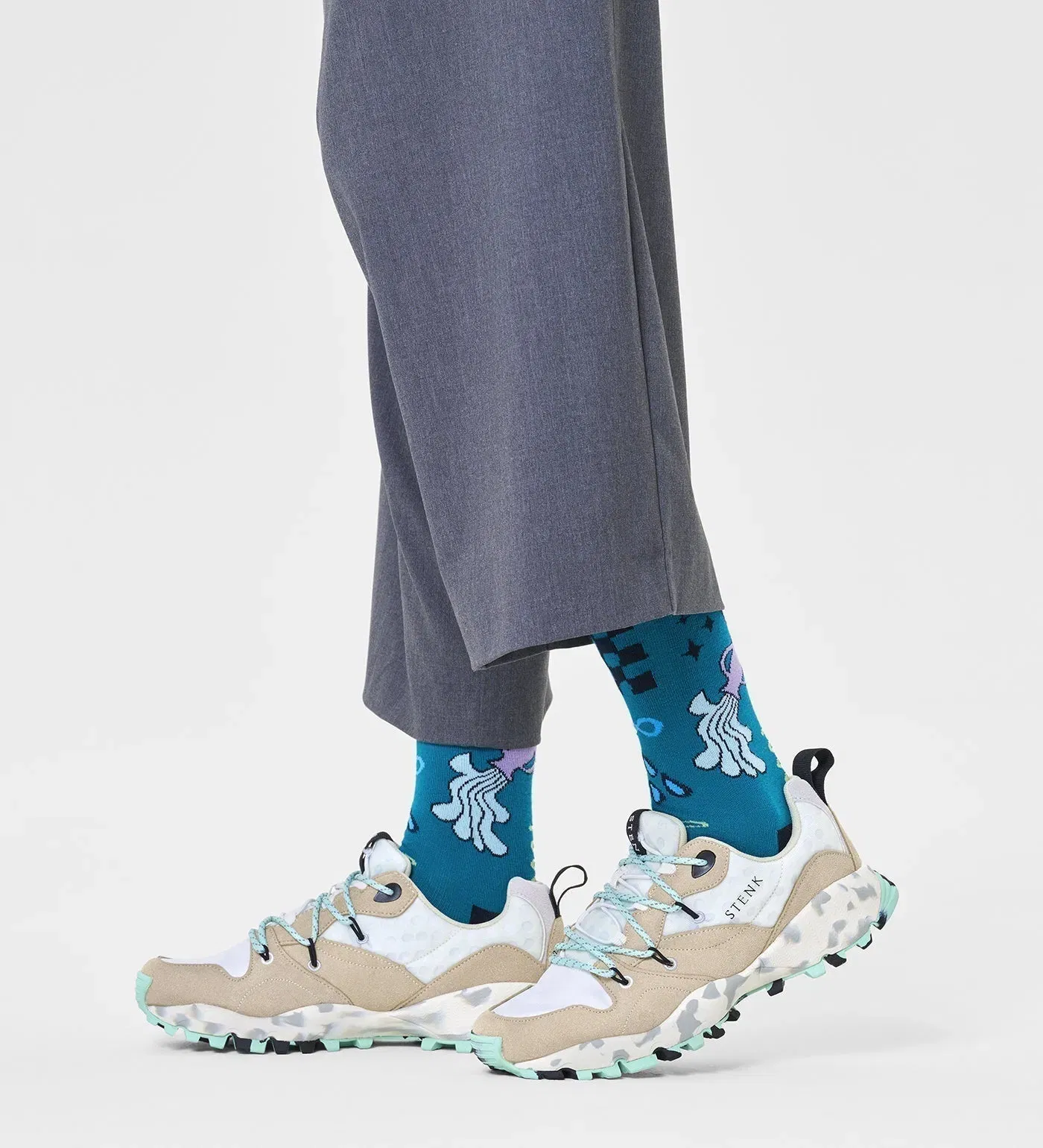 Happy Socks Unisex Aquarius Crew Length Socks for Women and Men
