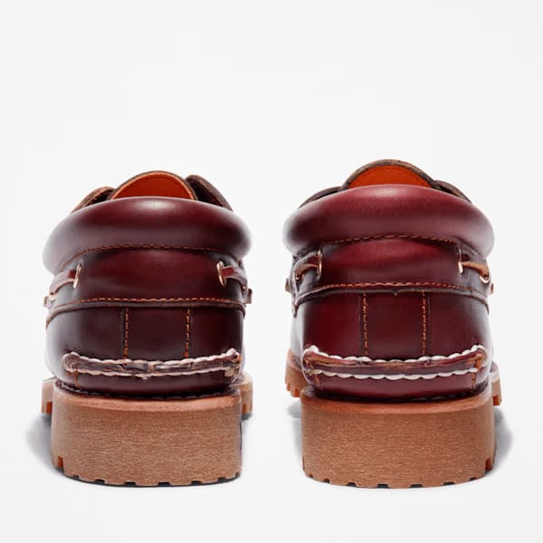 Timberland Authentic 3-Eye Lug Handsewn Boat Shoe Burgundy Men'S