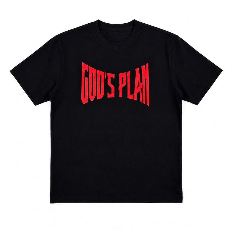 God's Plan | Waffle T-Shirt | Black