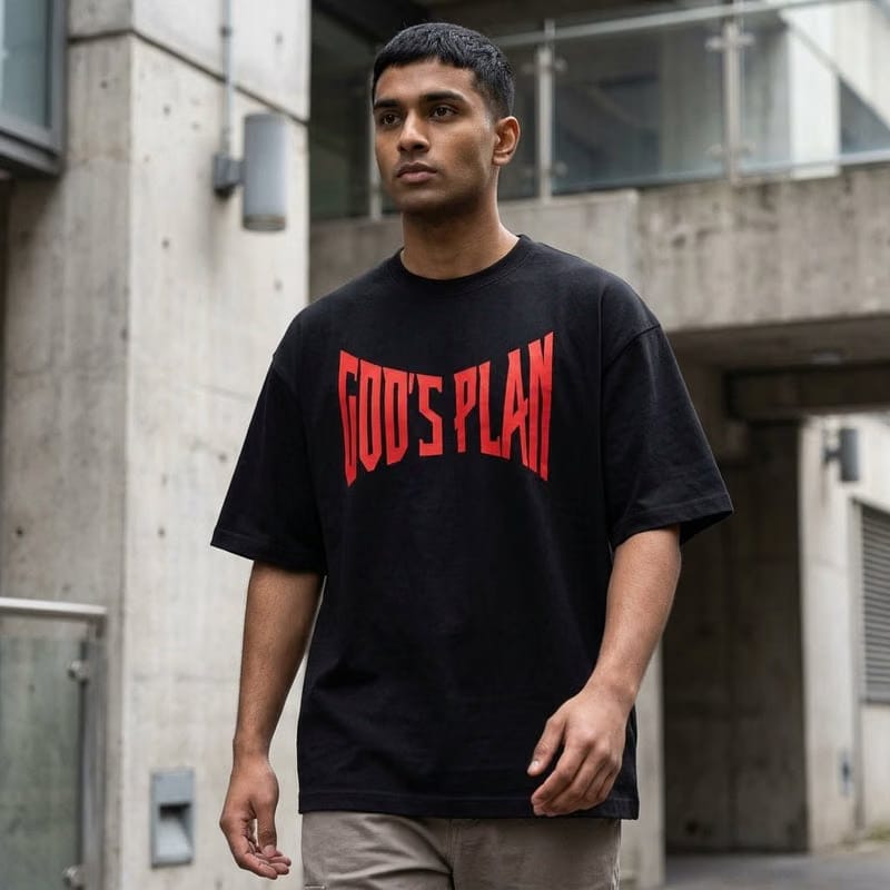 God's Plan | Waffle T-Shirt | Black