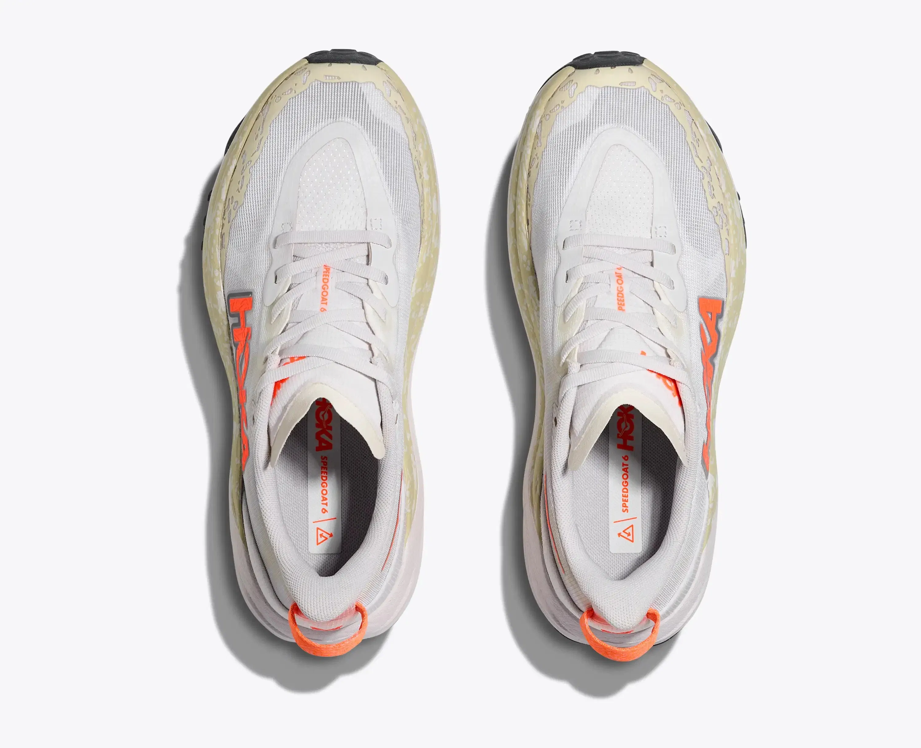 Hoka Women'S Speedgoat 6 White Neon Tangerine