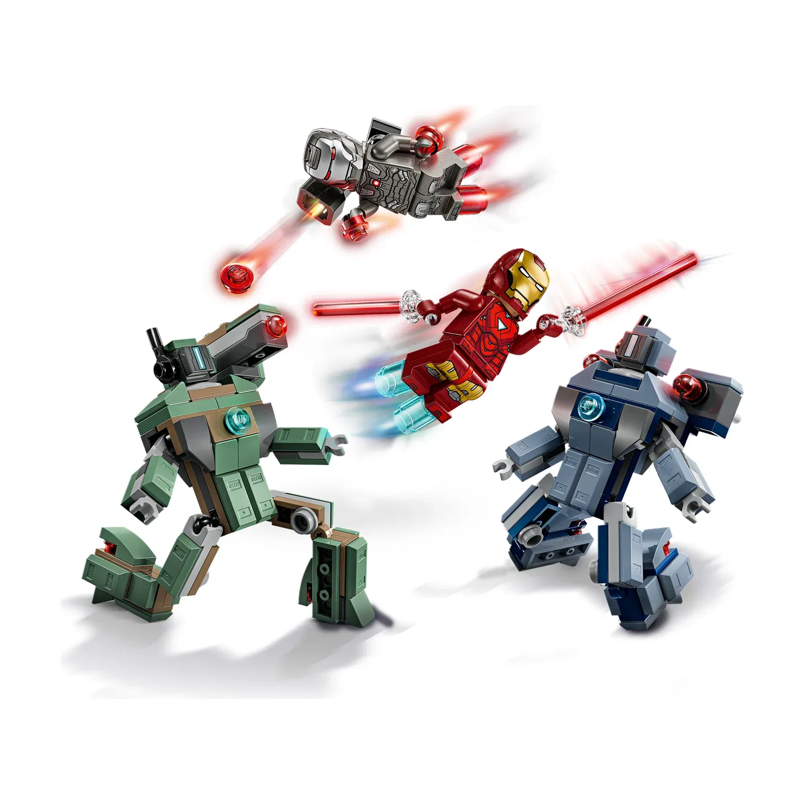 Lego Iron Man War Machine vs Hammer Drones